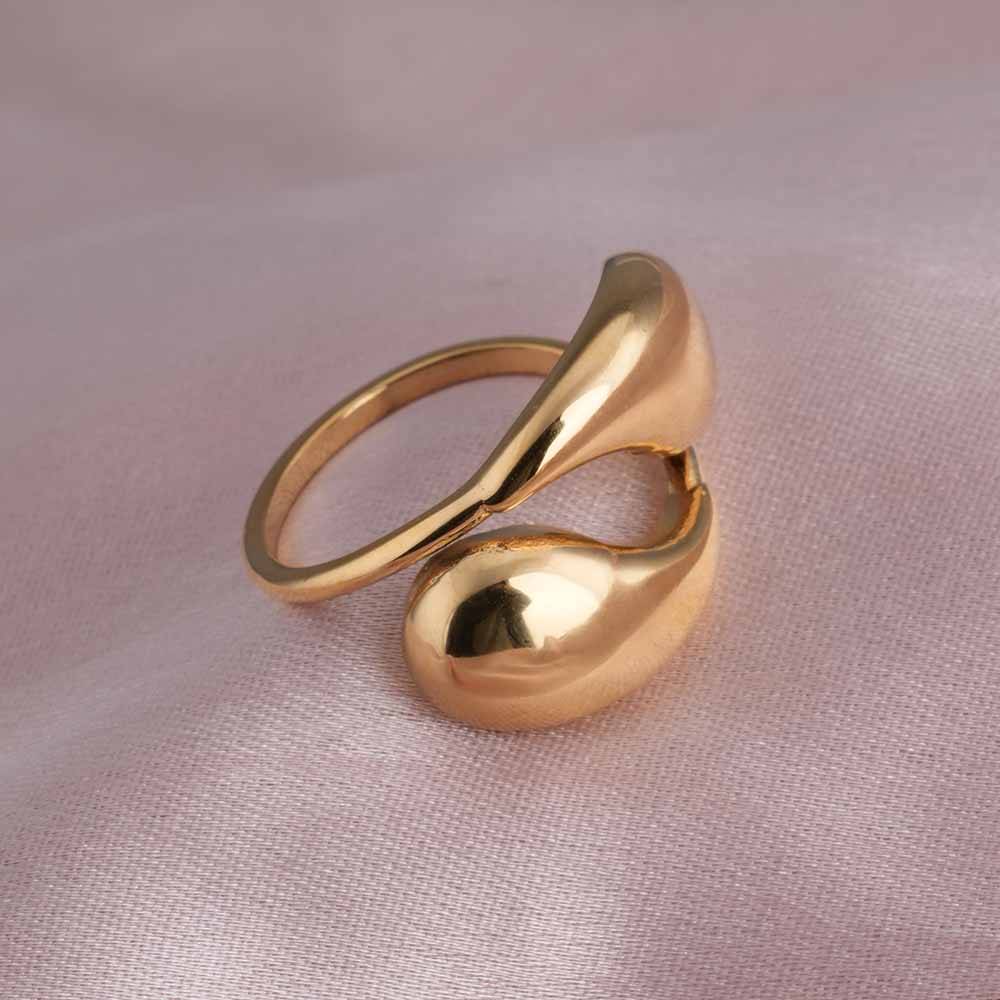 Gold Plated Adjustable Finger Ring : PMW01RG022