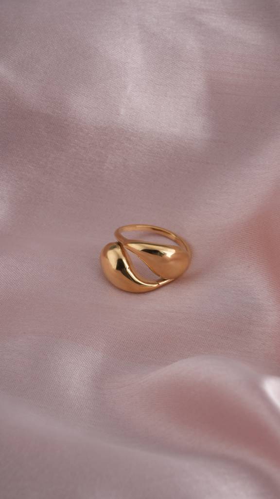 Gold Plated Adjustable Finger Ring : PMW01RG022