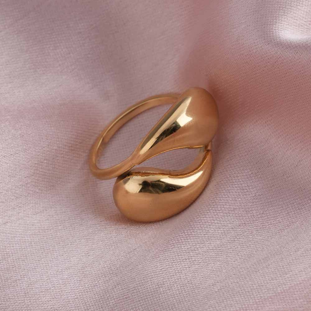 Gold Plated Adjustable Finger Ring : PMW01RG022