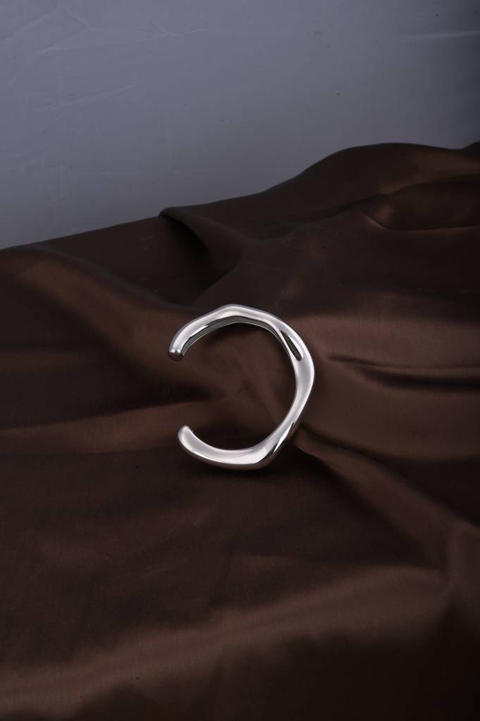 Curved Chic Silver Bracelet : PMW02BR009