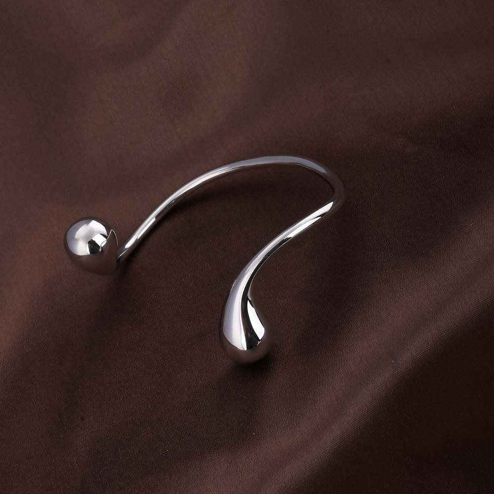 Unique Curved Silver Cuff Bracelet : PMW02BR012