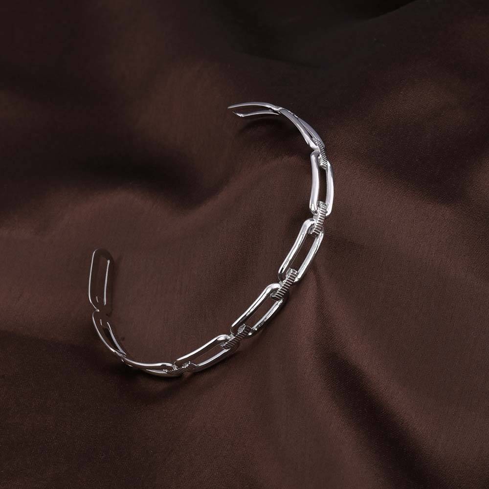 Minimalist Silver Link Bracelet : PMW02BR013