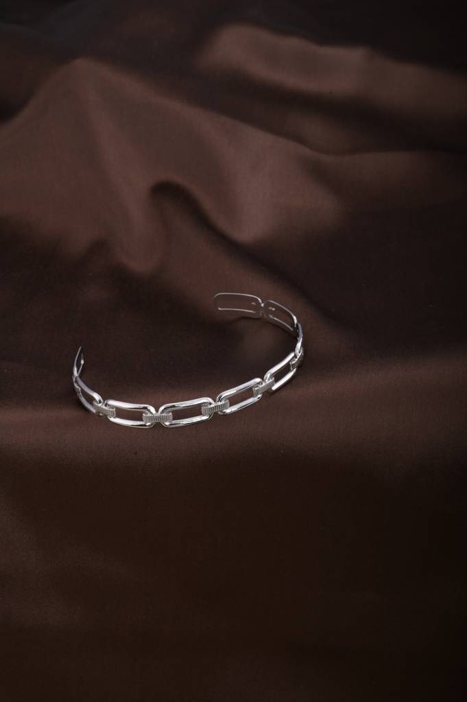 Minimalist Silver Link Bracelet : PMW02BR013