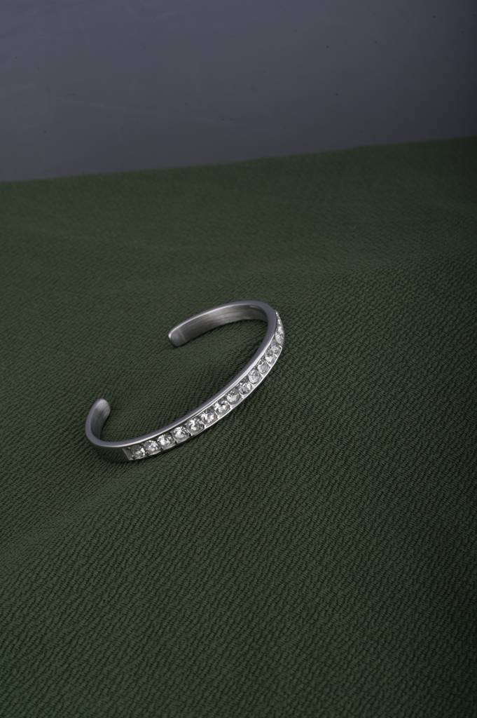 Elegant Zirconia Studded Silver Bracelet : PMW02BR015