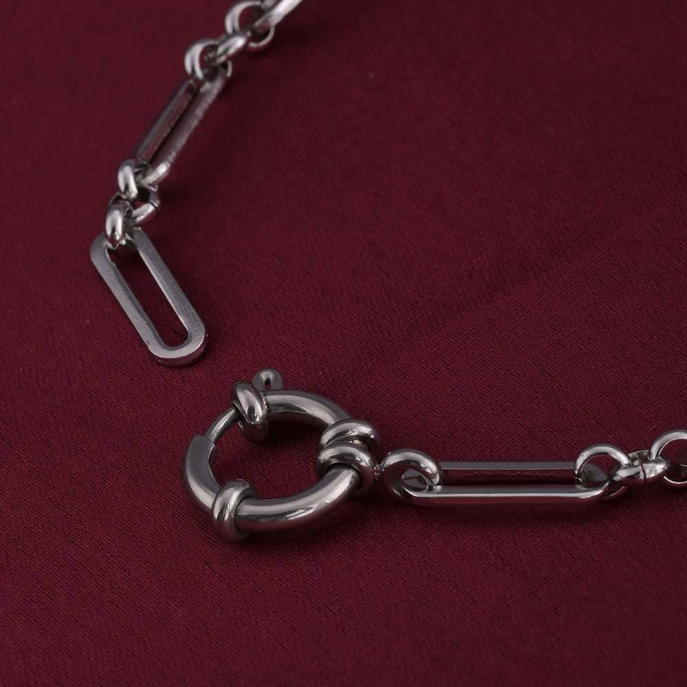 Rectangle Link Silver Bracelet : PMW02BR018