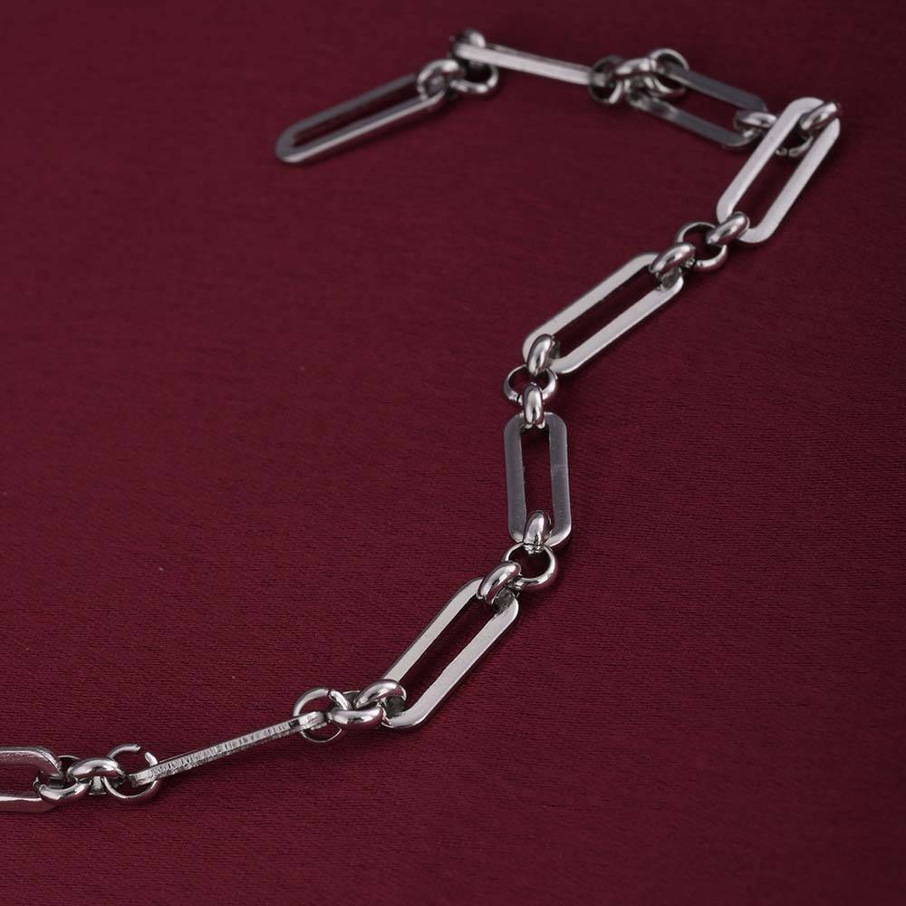 Rectangle Link Silver Bracelet : PMW02BR018
