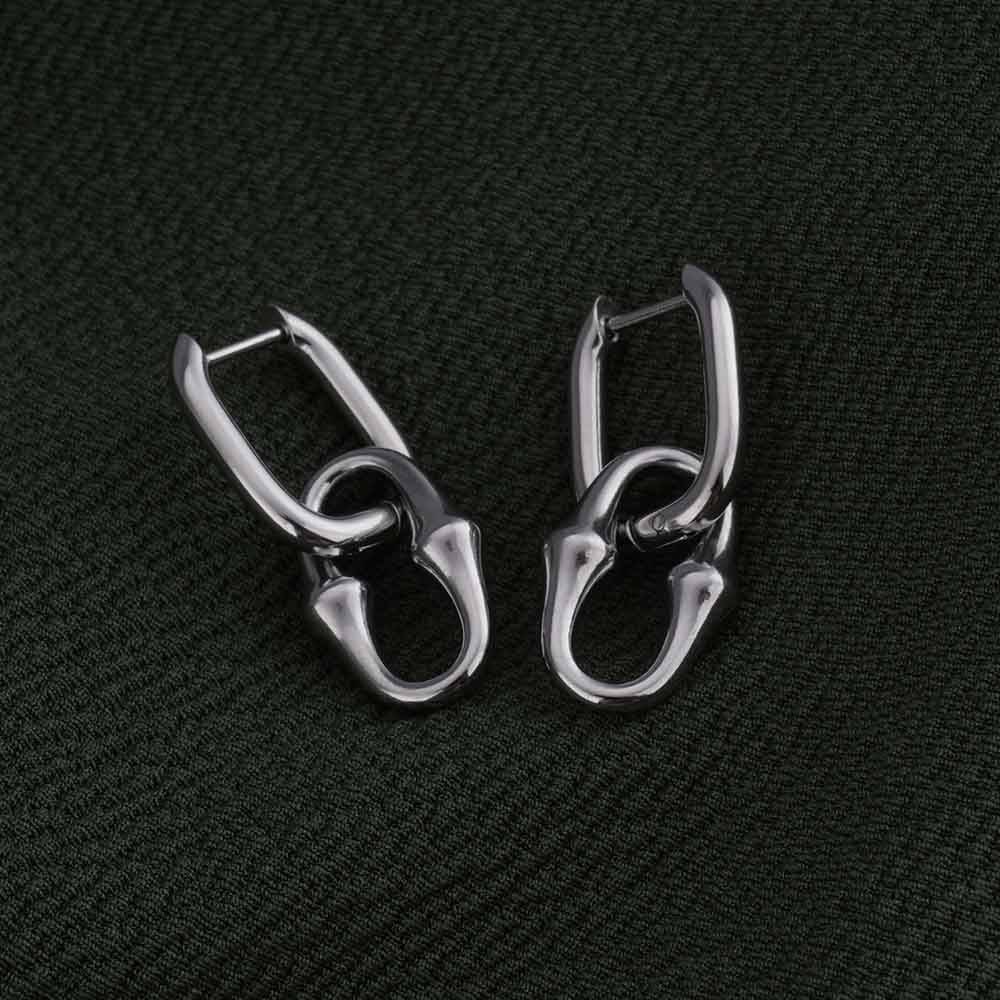 Silver Rectanguler Drop Earrings : PMW02ER024