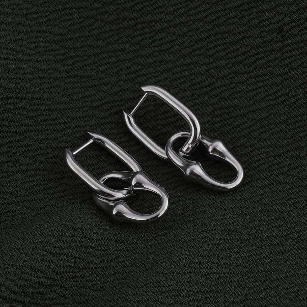 Silver Rectanguler Drop Earrings : PMW02ER024