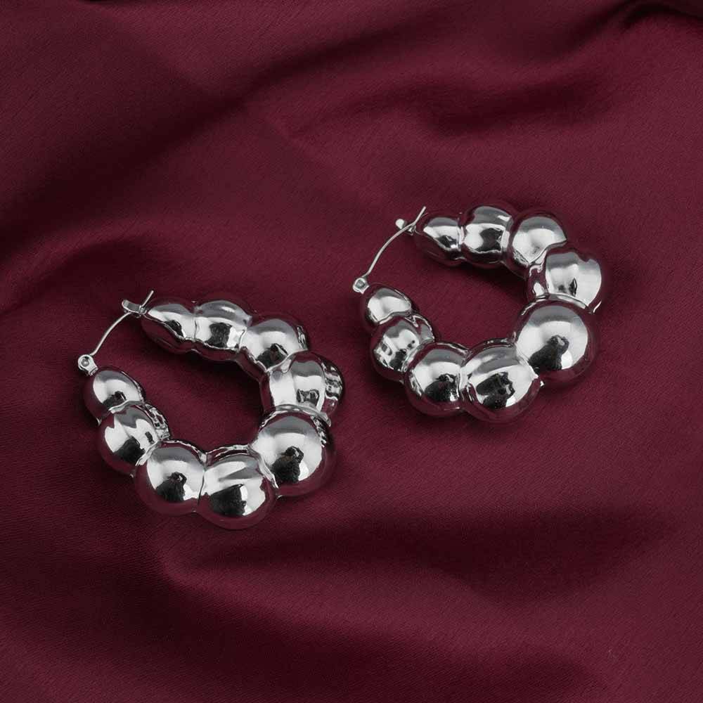 Silver Bubble Hoop Earrings : PMW02ER033