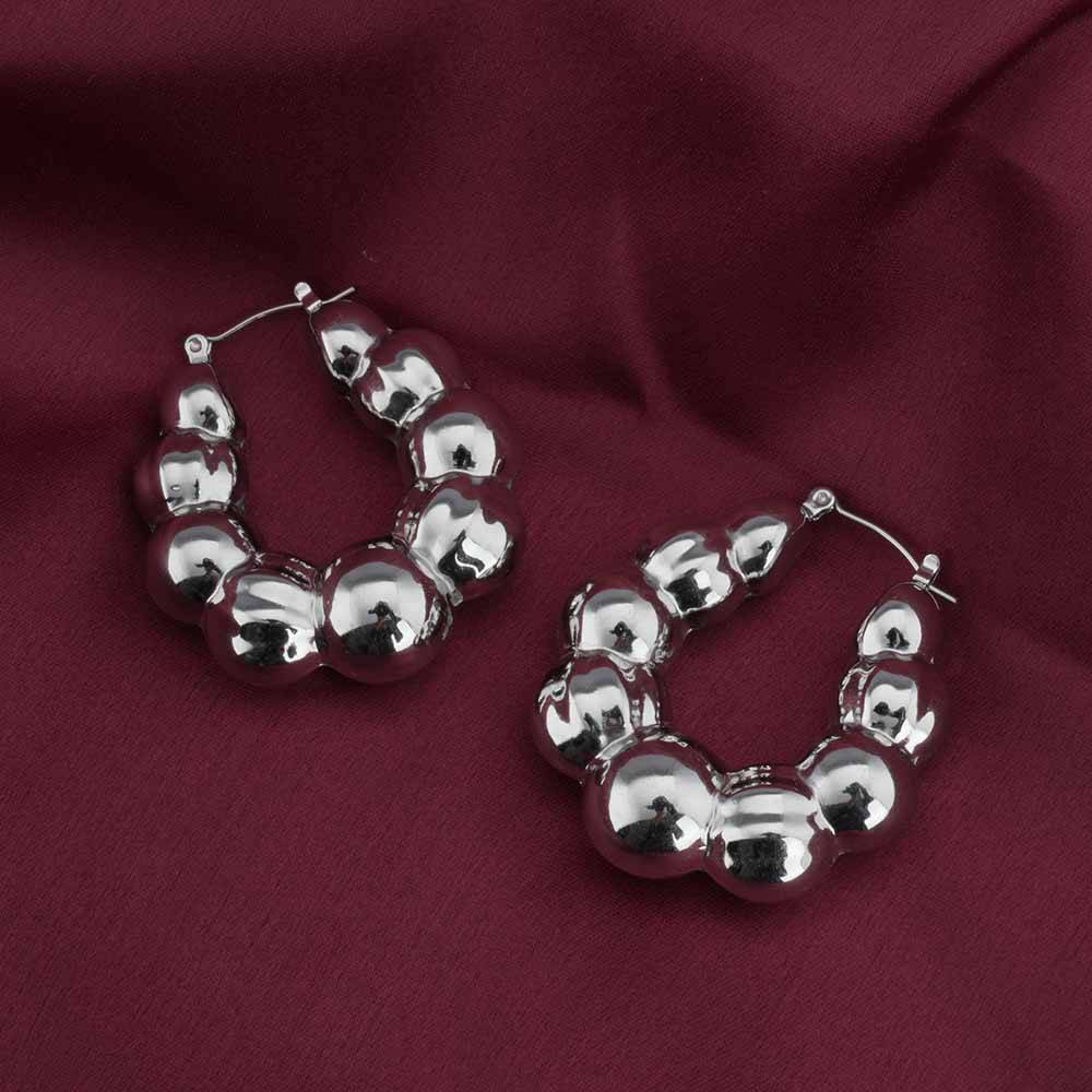 Silver Bubble Hoop Earrings : PMW02ER033