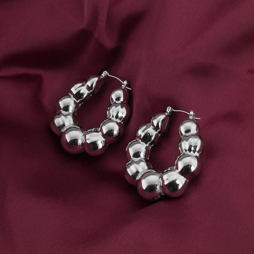 Silver Bubble Hoop Earrings : PMW02ER033