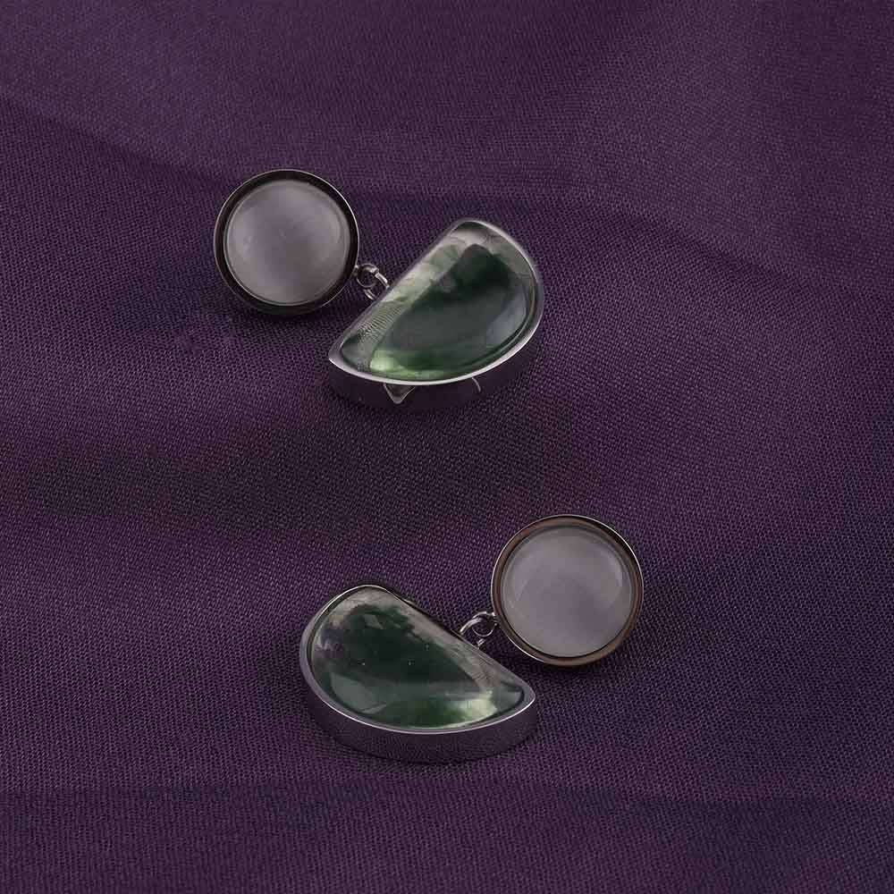 Half-Moon Silver Earrings : PMW02ER042