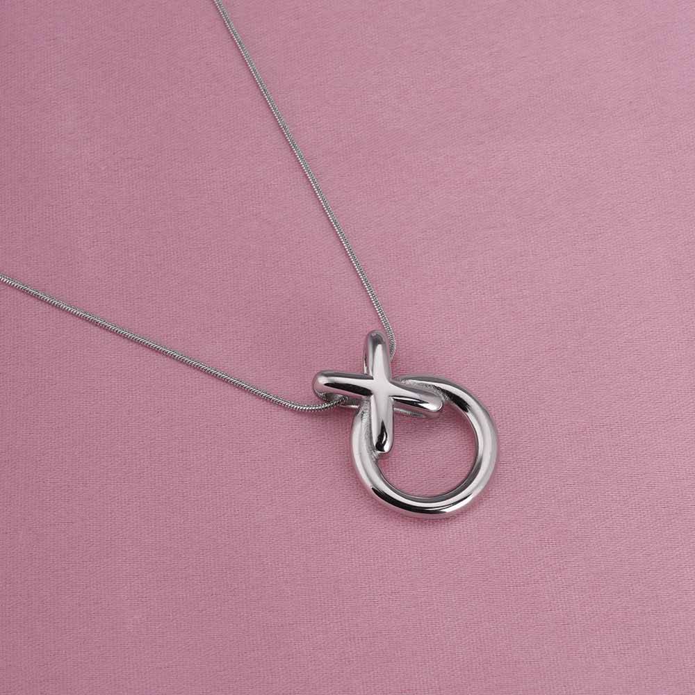 Palmonas 18K Silver Plated Minimalist Xo Pendent Silver Necklace For Womens Waterproof & Anti-Tarnish : PMW02NC018