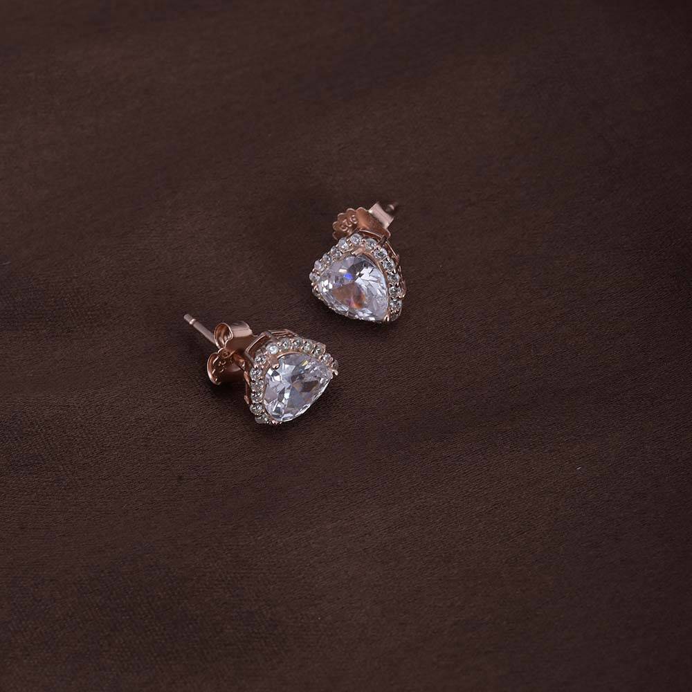 Zircon Heart Studs | Rose Gold : PMW03ER002