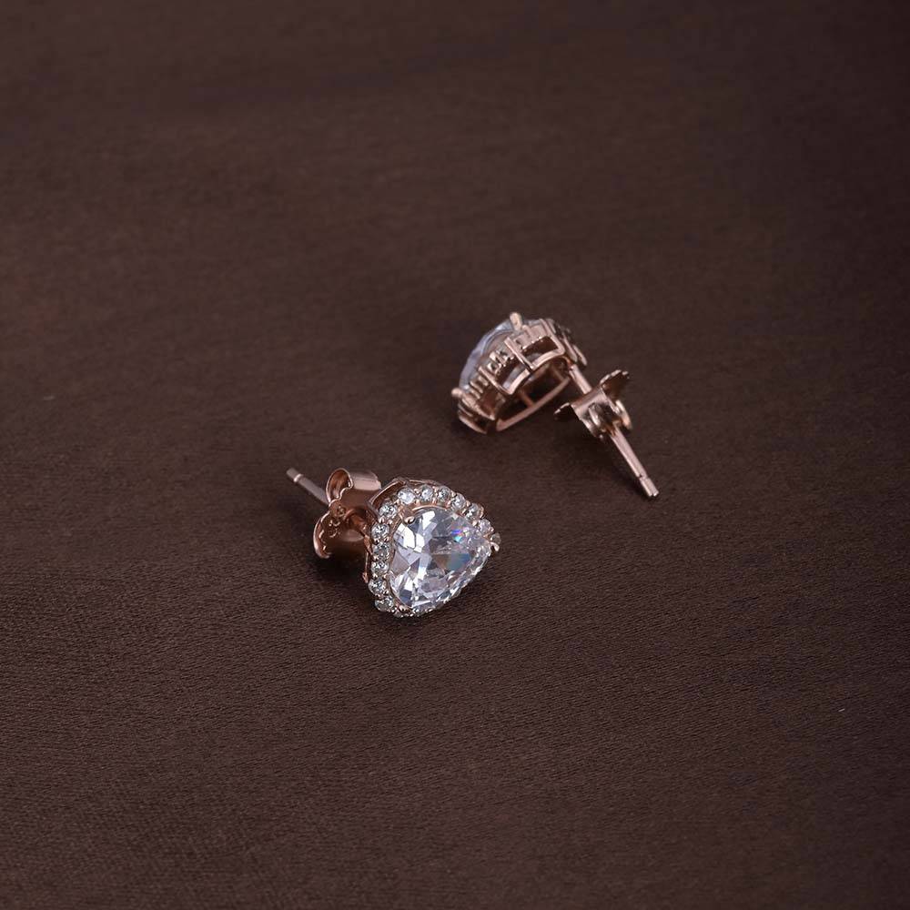 Zircon Heart Studs | Rose Gold : PMW03ER002