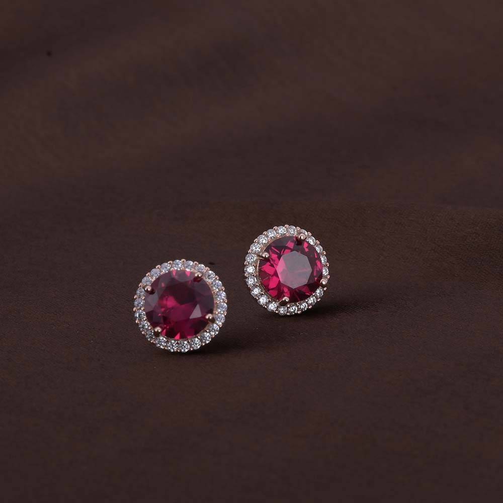 Opulent Ruby Studs | Rose Gold : PMW03ER006