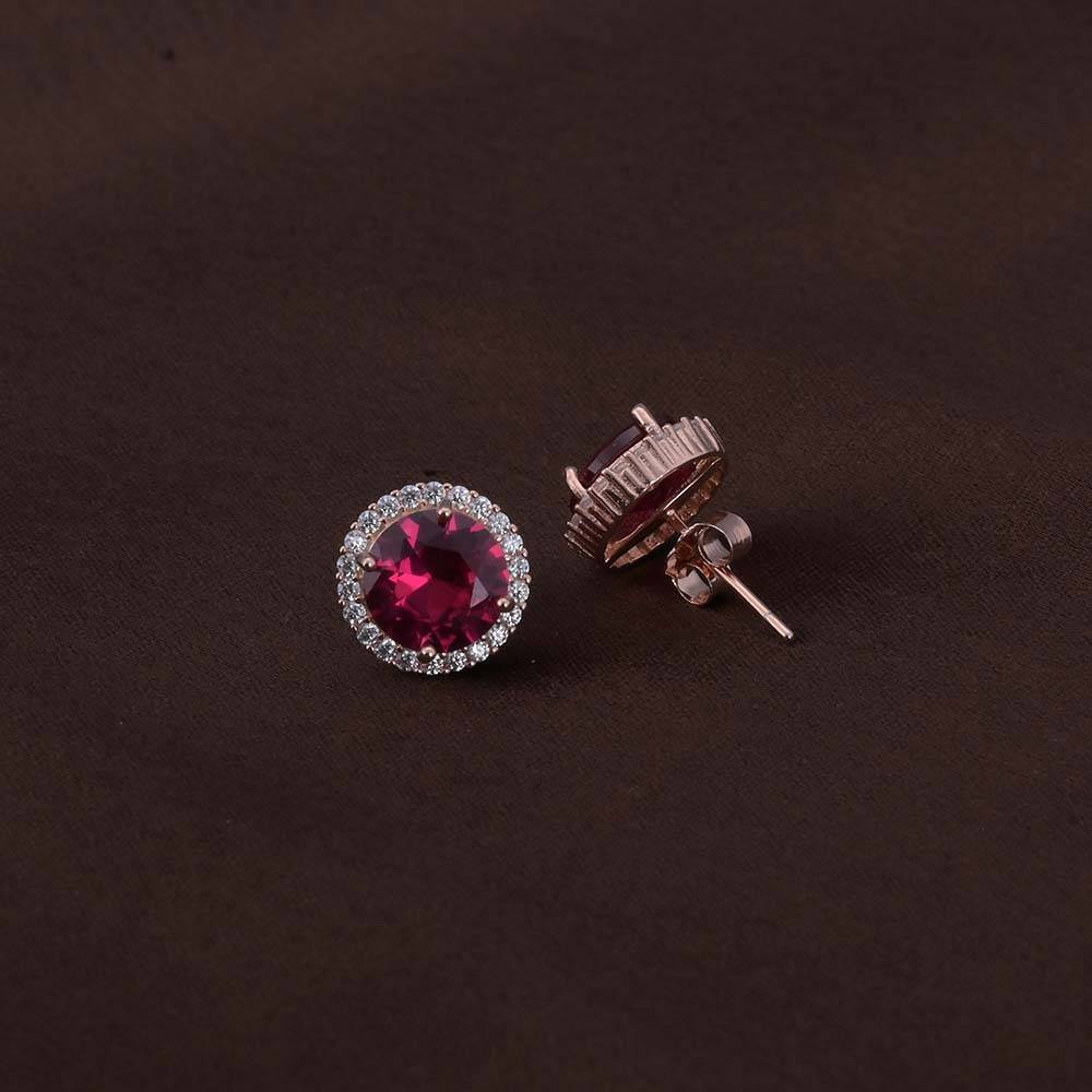 Opulent Ruby Studs | Rose Gold : PMW03ER006