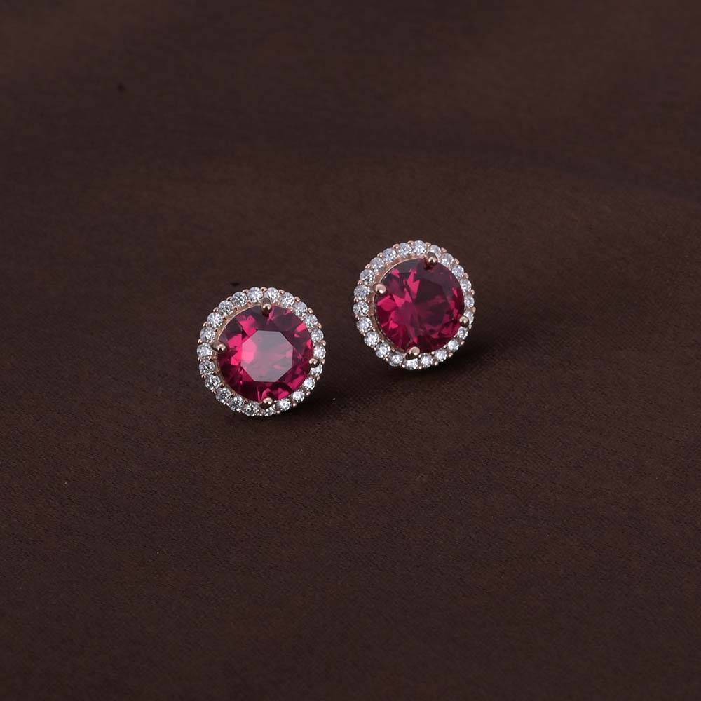 Opulent Ruby Studs | Rose Gold : PMW03ER006