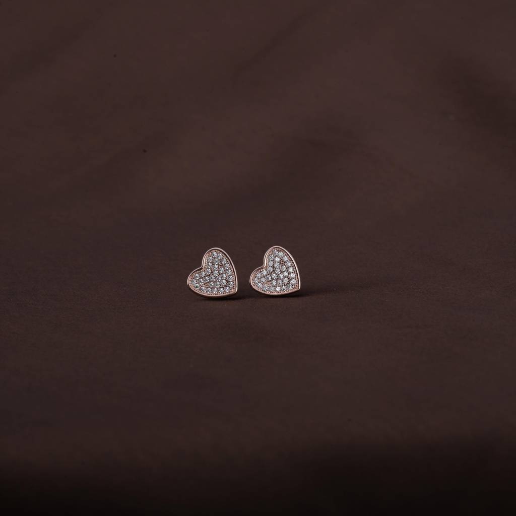 Starlit Heart Studs | Rose Gold : PMW03ER007