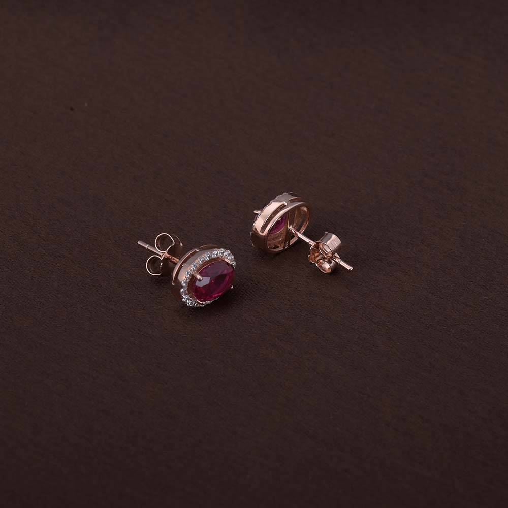 Oval Ruby Studs | Rose Gold : PMW03ER010