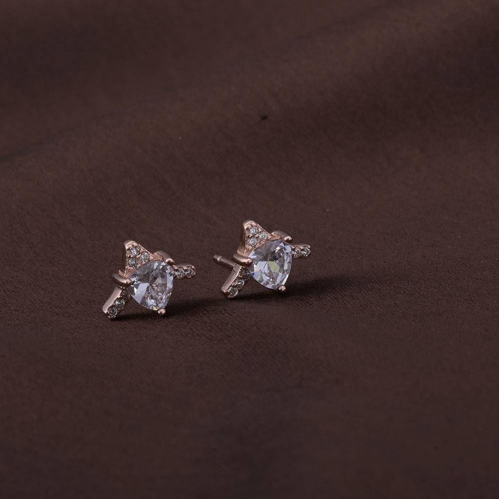 Vow Solitaire Studs | Rose Gold : PMW03ER011