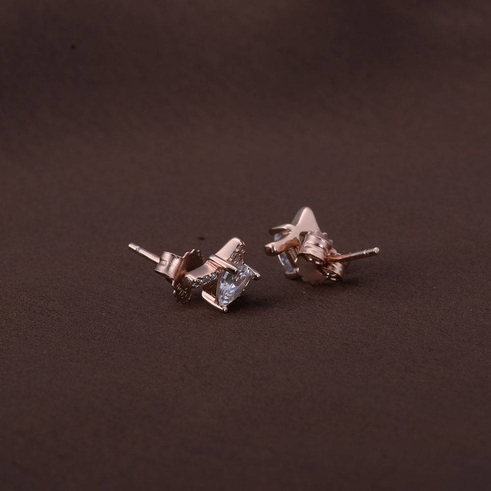 Vow Solitaire Studs | Rose Gold : PMW03ER011