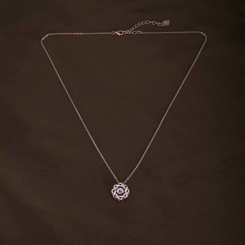 Bejeweled Flower Necklace | Rose Gold : PMW03NC003