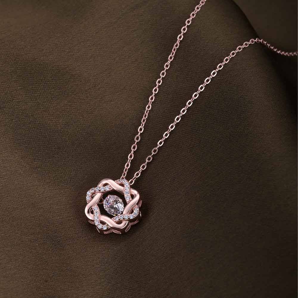 Bejeweled Flower Necklace | Rose Gold : PMW03NC003
