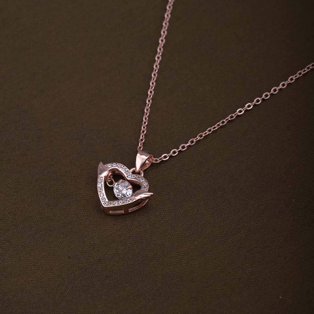 Solitaire Heart Necklace | Rose Gold : PMW03NC006