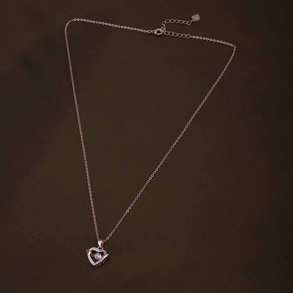 Solitaire Heart Necklace | Rose Gold : PMW03NC006