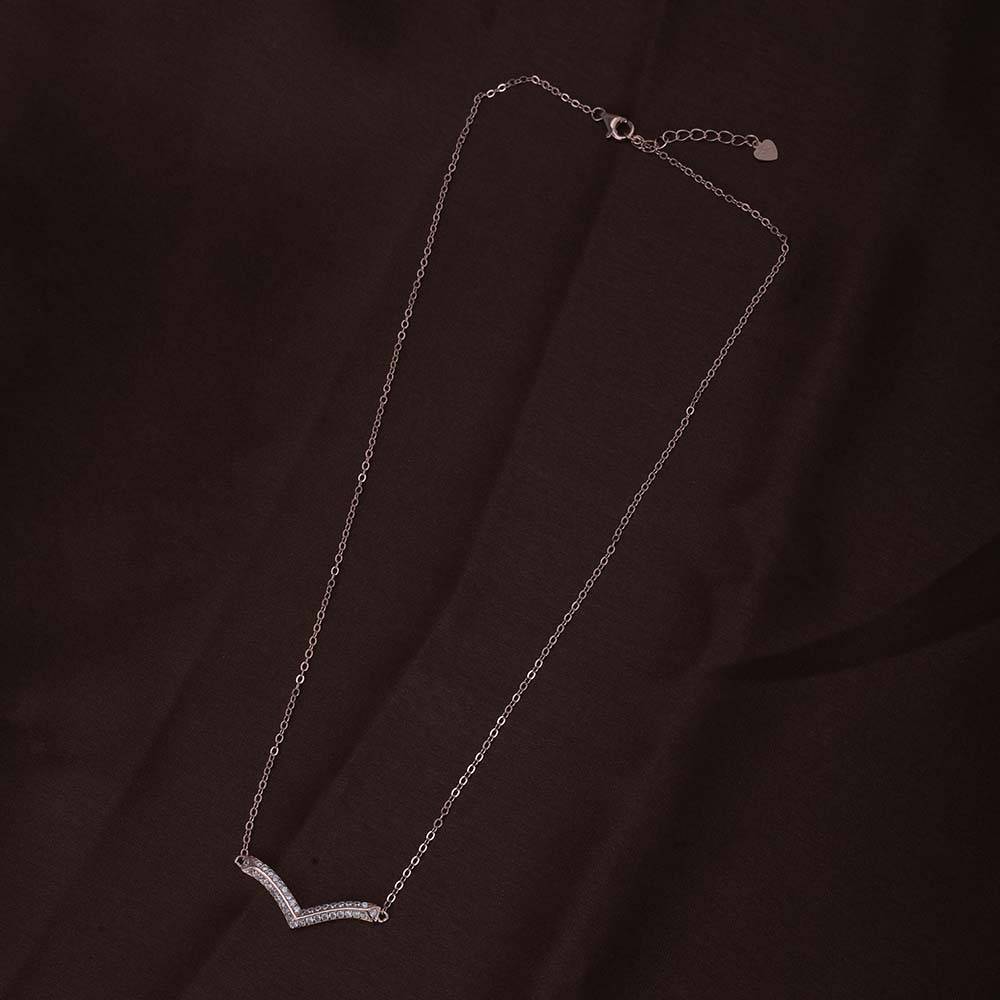 Solitaire Boomerang Necklace | Rose Gold : PMW03NC015