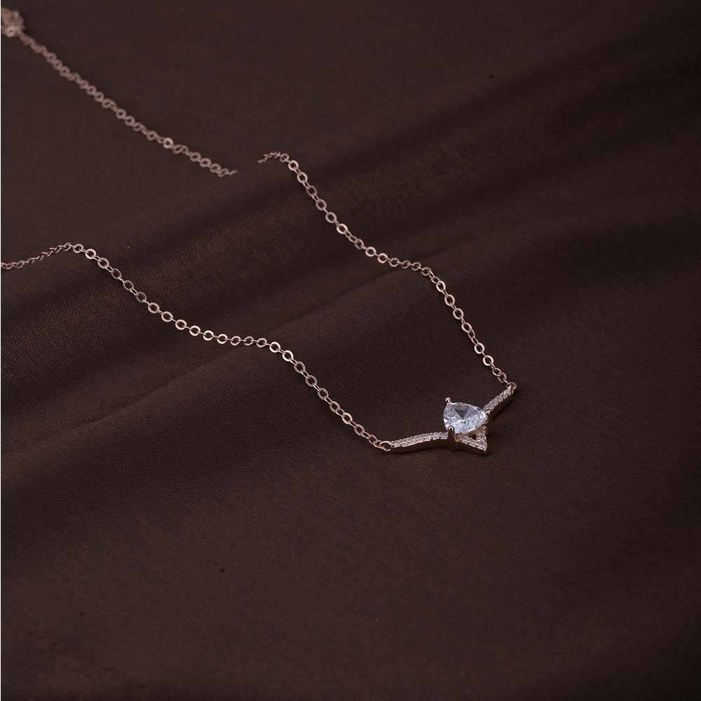 Vow Solitaire Necklace | Rose Gold : PMW03NC018