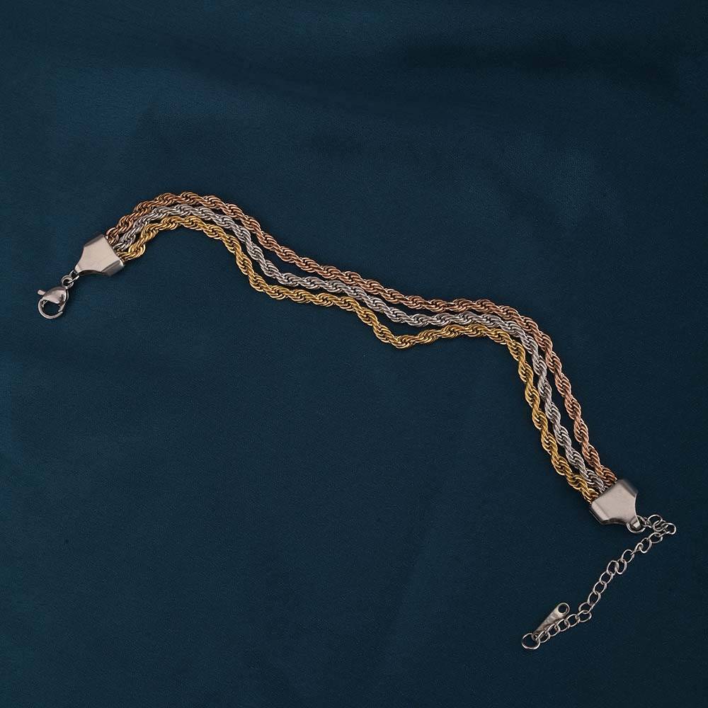 Metallic Mix Twisted Chain Bracelet : PMW04BR001