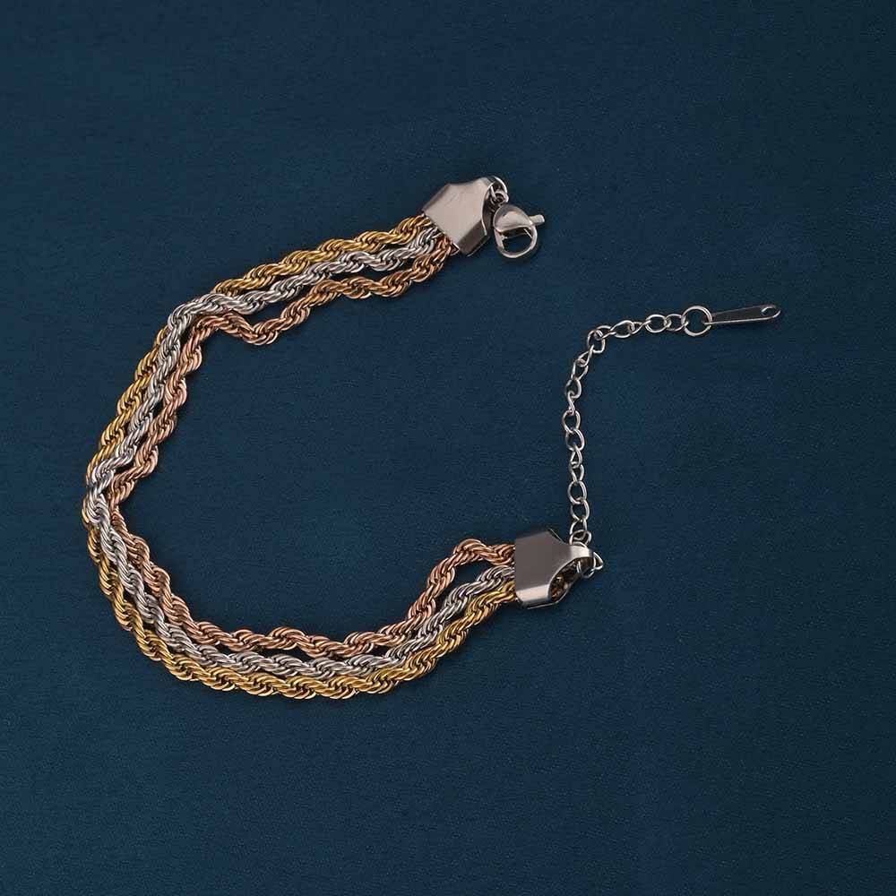 Metallic Mix Twisted Chain Bracelet : PMW04BR001