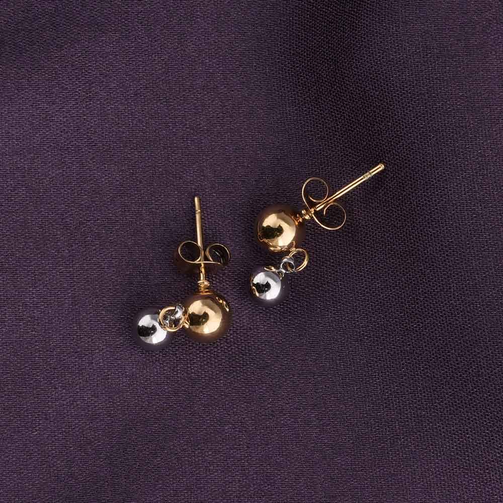 Minimalist Gold & Silver Stud Earrings : PMW04ER012