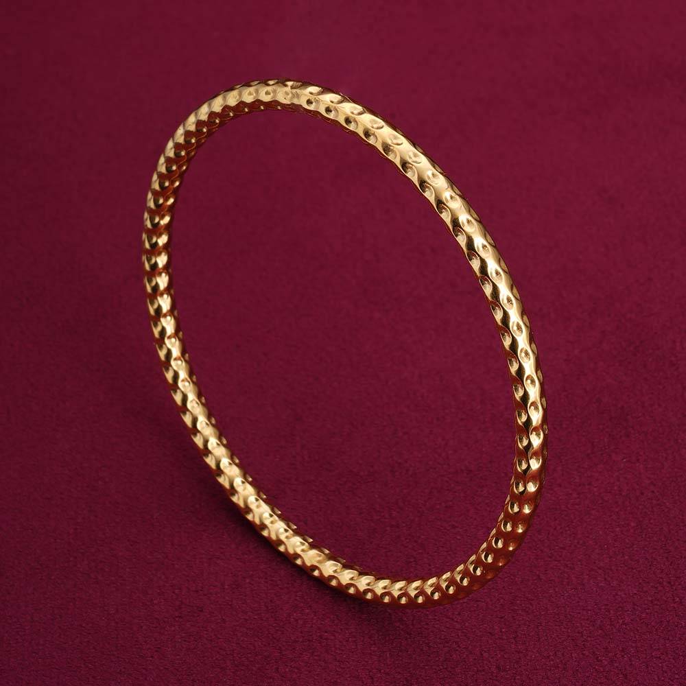 Palmonas Gold Plated Circle Hammered Buddhist Bracelet For Womens - Waterproof & Anti-Tarnish : PMWSSBR074-G