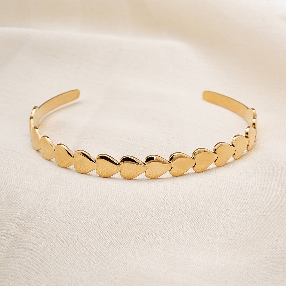 Palmonas Minimalist Heart Bangle Bracelet For Womens - Waterproof & Anti-Tarnish : PMWSSBR076-G