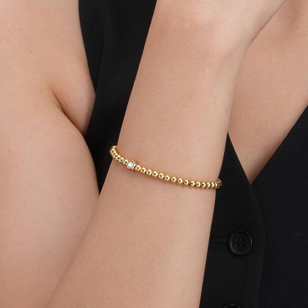 Palmonas Beads Of Joy Chain Bracelet For Womens - Waterproof & Anti-Tarnish : PMWSSBR088-G