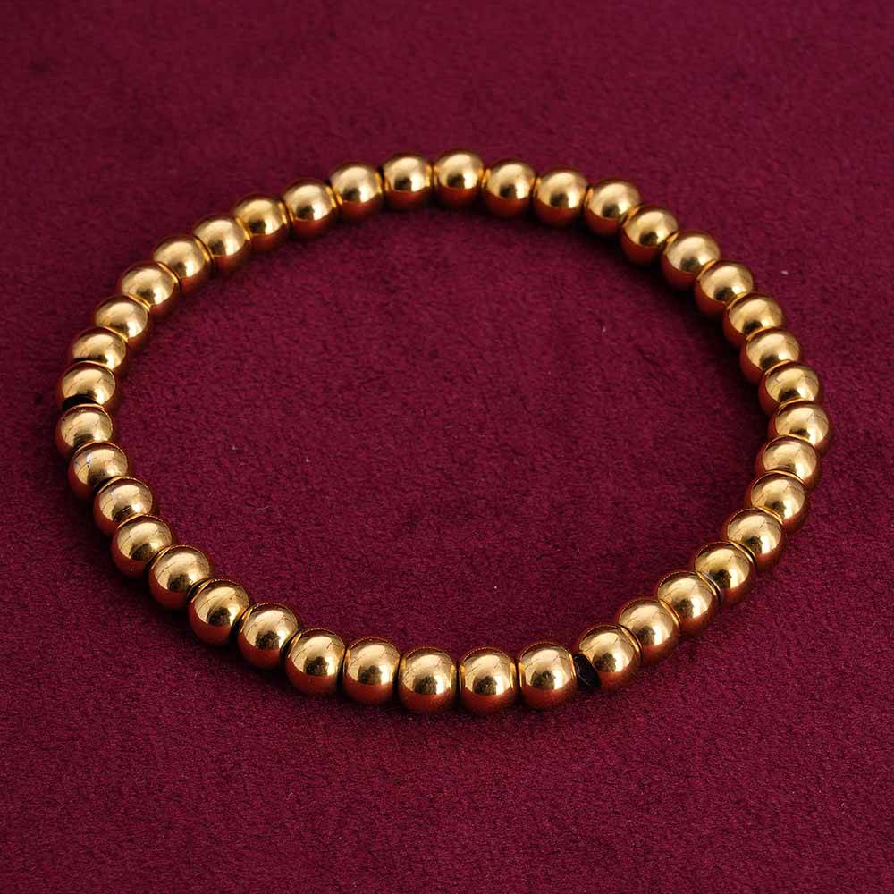 Palmonas Golden Glow Bead Bracelet For Womens - Waterproof & Anti-Tarnish : PMWSSBR093-G