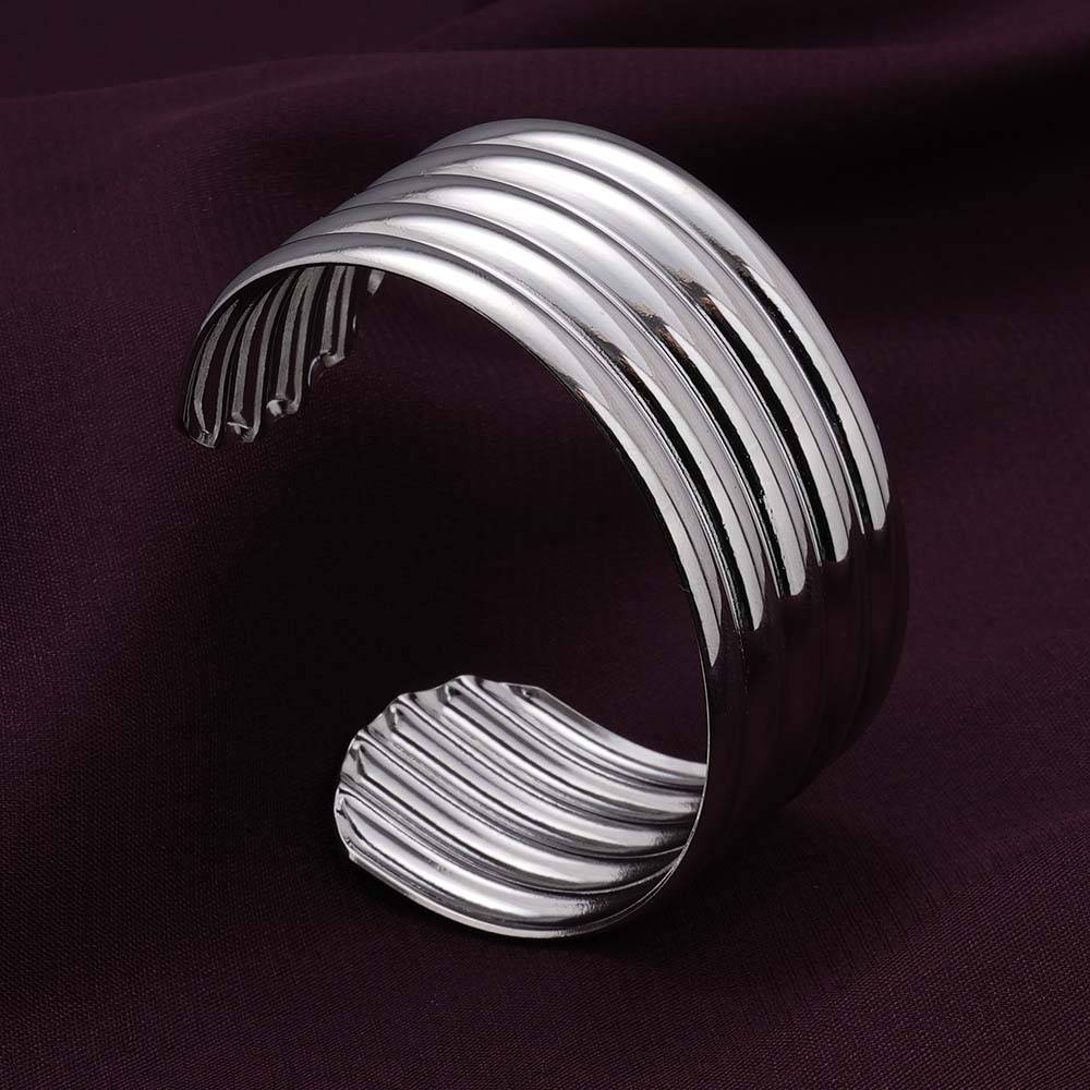 Palmonas Silver Stack Cuff Bracelet For Womens - Waterproof & Anti-Tarnish : PMWSSBR132-S