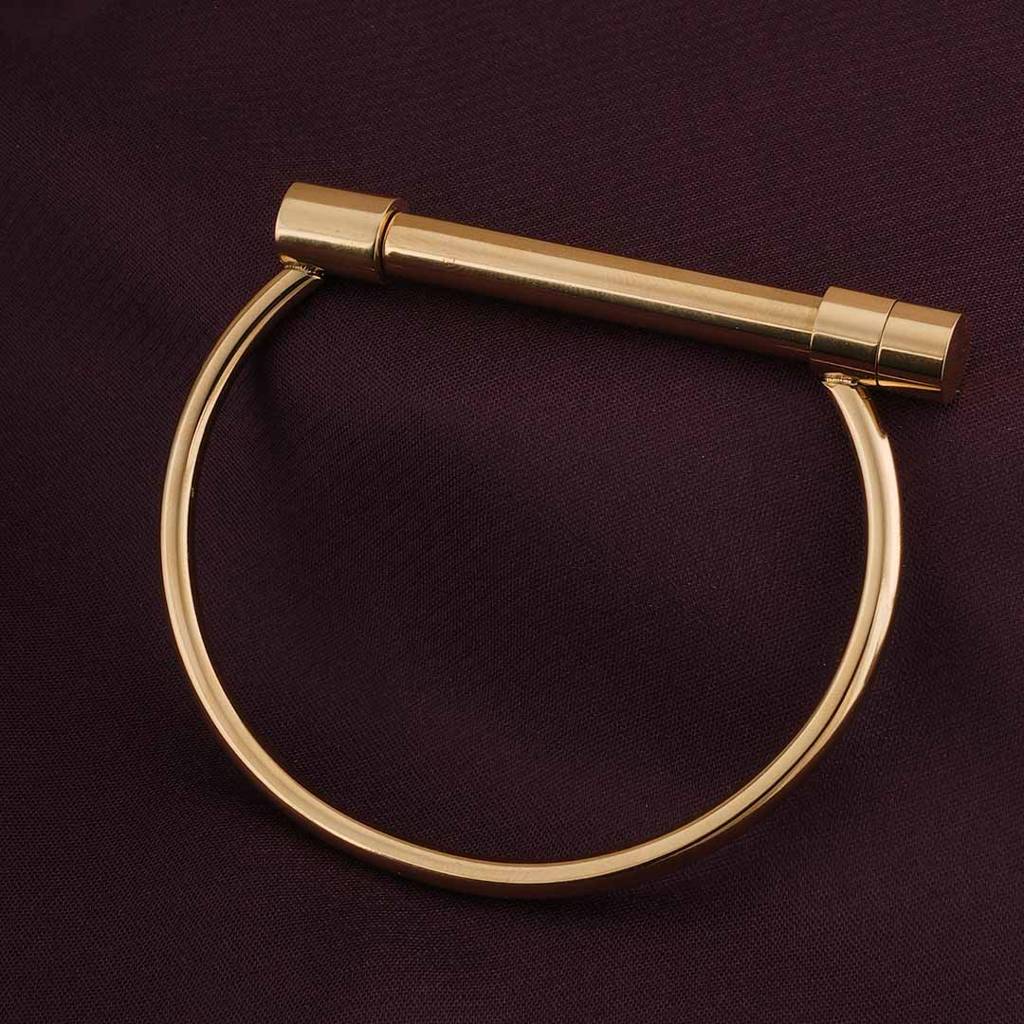 Golden Bar Bangle Bracelet For Women : PMWSSBR140-G