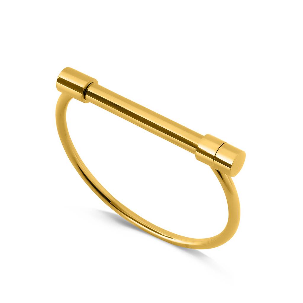 Golden Bar Bangle Bracelet For Women : PMWSSBR140-G