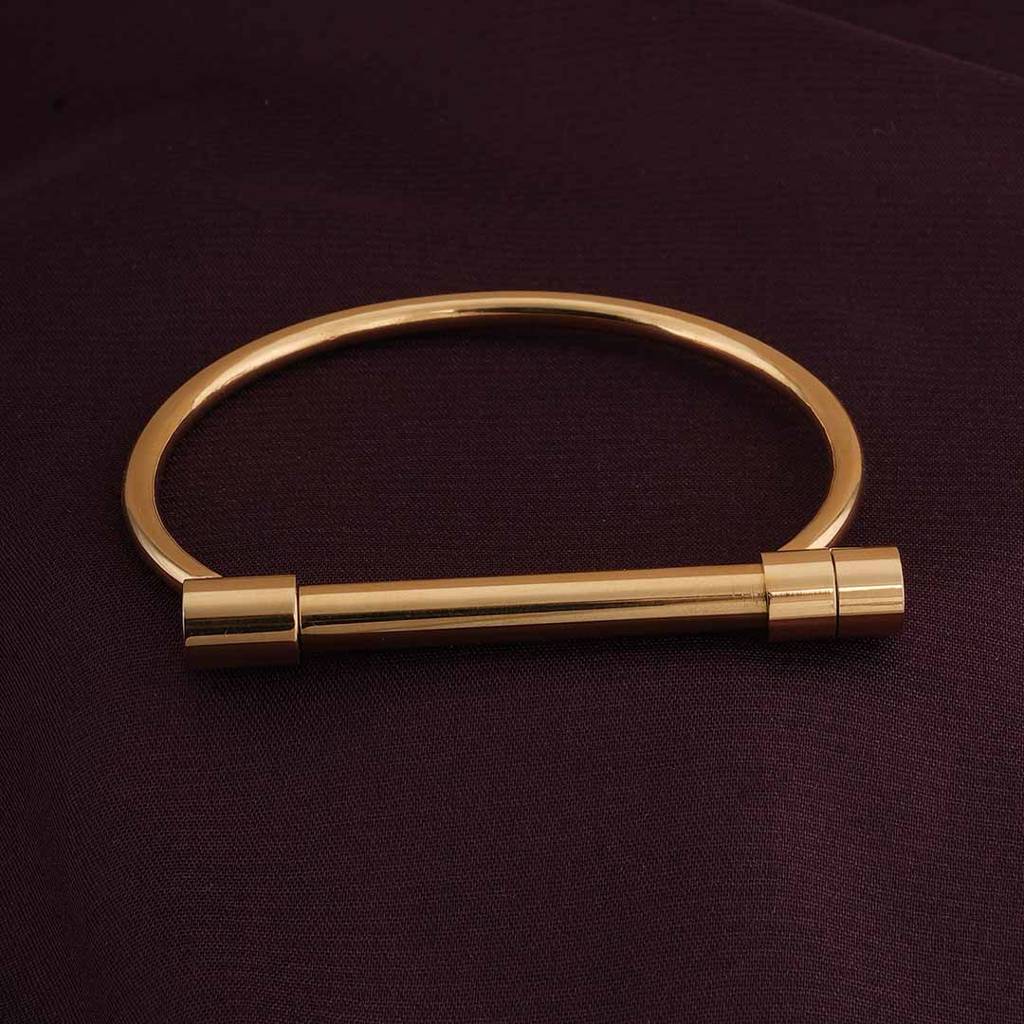 Golden Bar Bangle Bracelet For Women : PMWSSBR140-G