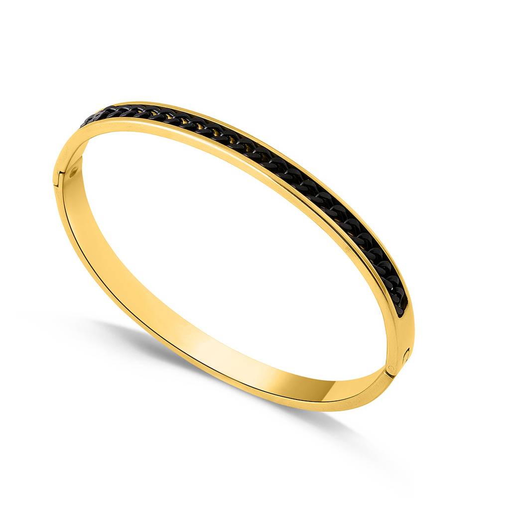 Black Chain Gold Bracelet For Women : PMWSSBR141-G