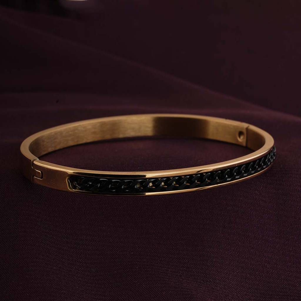 Black Chain Gold Bracelet For Women : PMWSSBR141-G