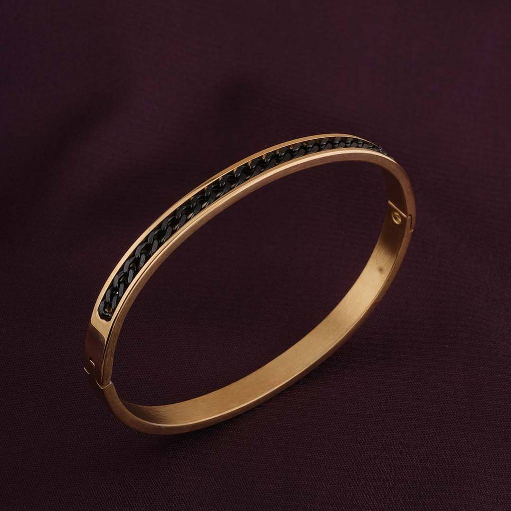 Black Chain Gold Bracelet For Women : PMWSSBR141-G