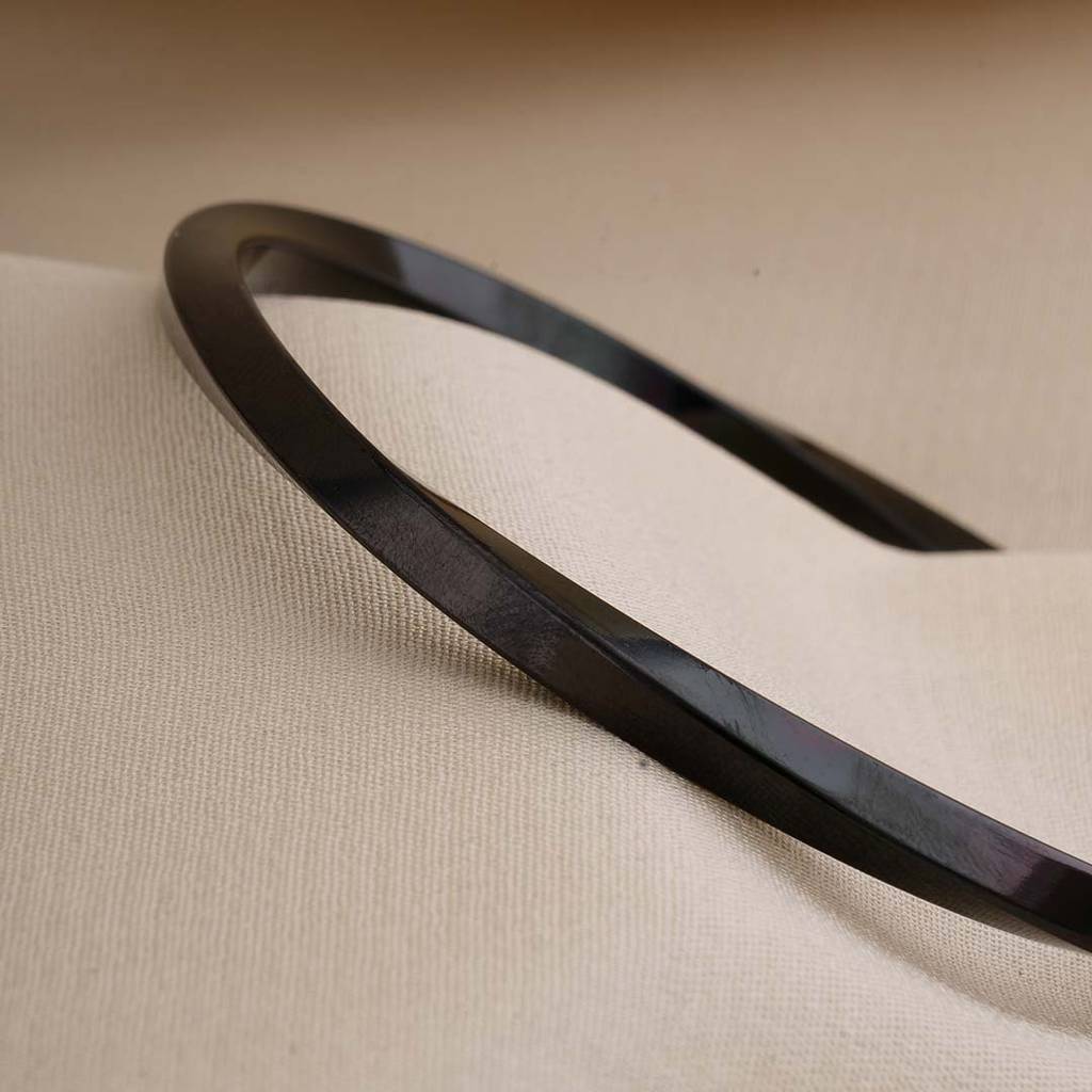 Black Hammered Cuff Bracelet For Women : PMWSSBR142-G