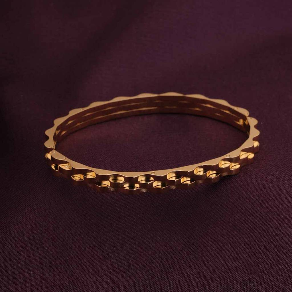 Embossed Gold Bangle Bracelet For Women : PMWSSBR143-G