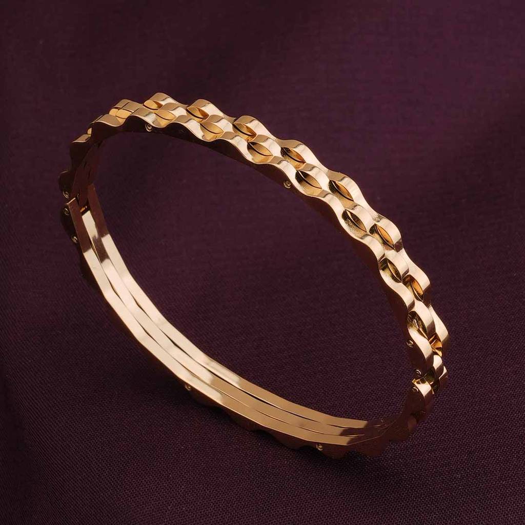 Embossed Gold Bangle Bracelet For Women : PMWSSBR143-G