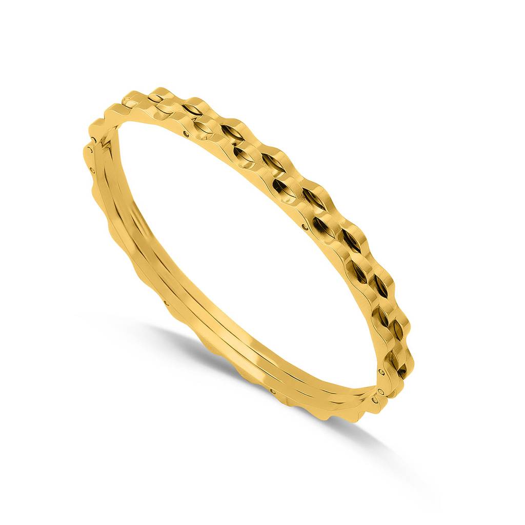 Embossed Gold Bangle Bracelet For Women : PMWSSBR143-G